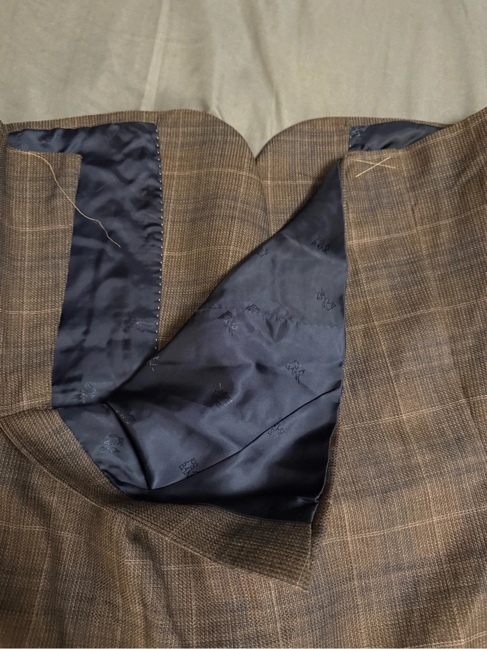 Jos A Bank Reserve silk wool sport coat blazer 40S brown plaid new